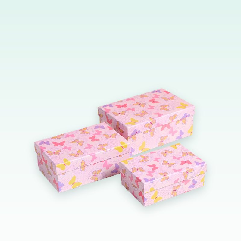 Kuti dhurate drejtkëndore me flutura (S)