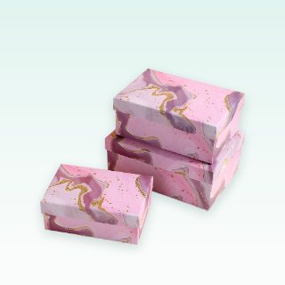 Kuti dhurate drejtkëndore glitter rozë-vjollcë (L)