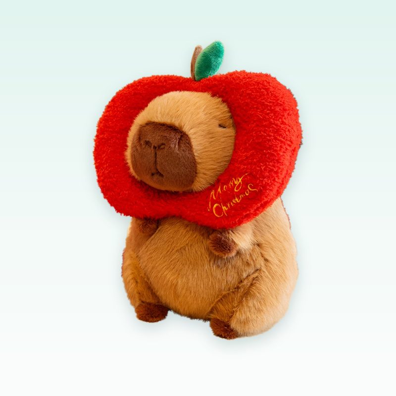 Pelush Capybara Krishtlindjesh me kapuç mollë (25cm)