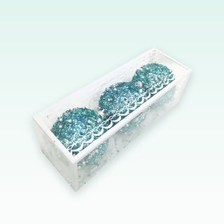 Topa dekorativë glitter 8cm 3 copë (blu e çelët)
